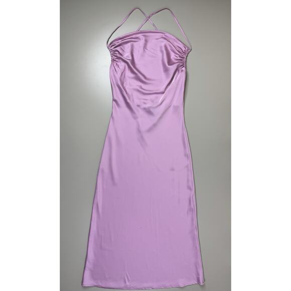 Forever 21 Y2K Satin Cowl Neck Slip Dress Womens S Pink Feminine Fairy Silky - Picture 5 of 15
